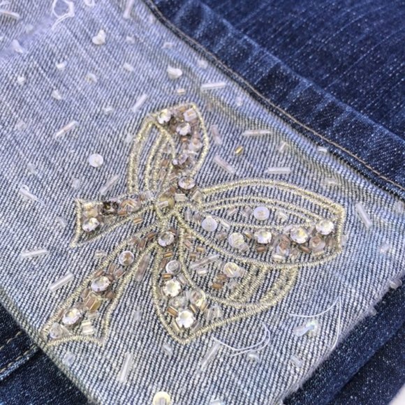 DESIGNER LYNN CANTIN BOYFRIEND CROP JEANS 12/31x26 🦋 - Picture 8 of 9